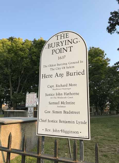 Old burying point cemetery sign