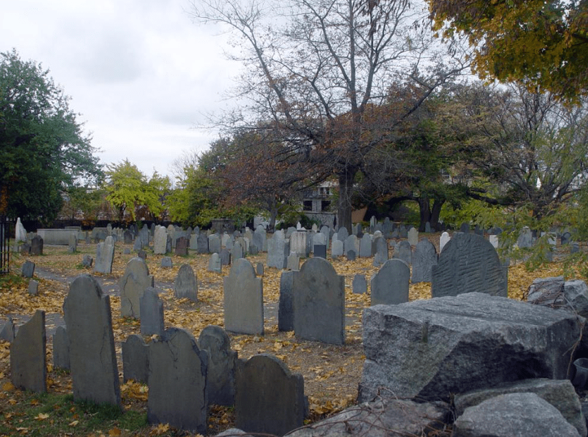 Who is buried at the Old Burying Point Cemetery