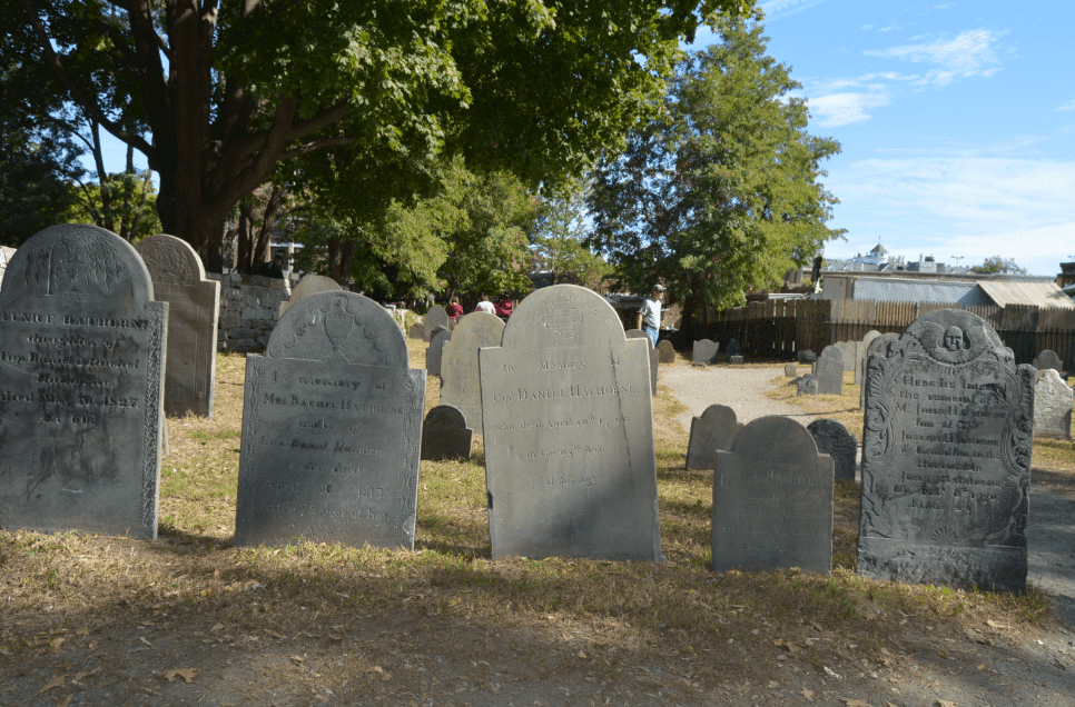 famous people buried at the Old Burying Point Cemetery Salem Massachusetts