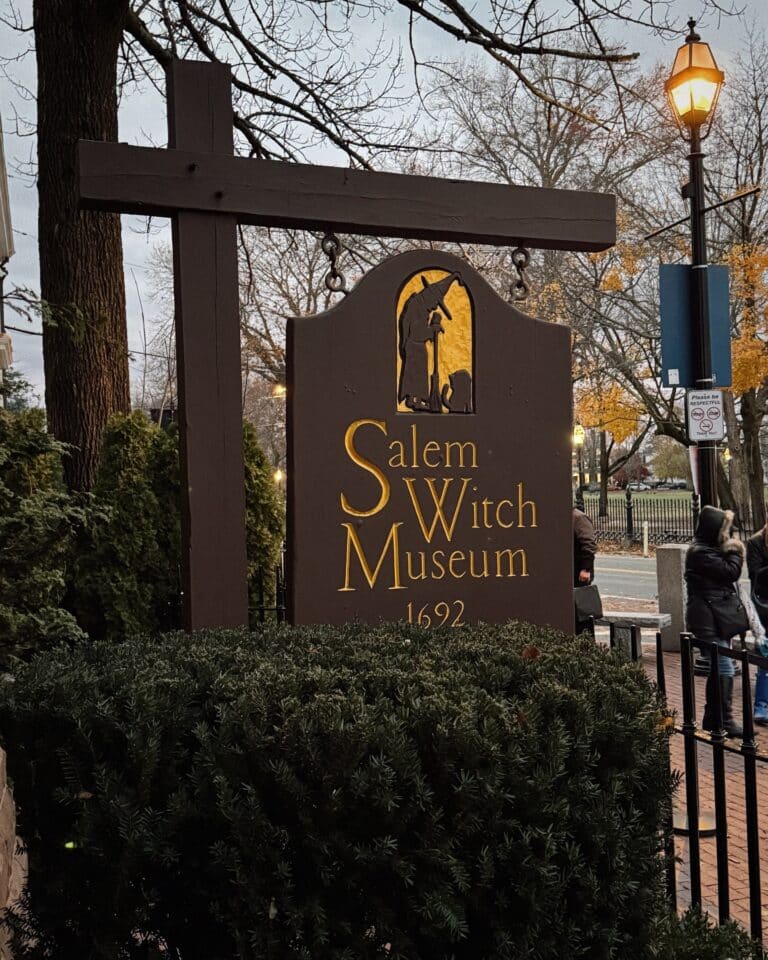 Salem Witch Museum Entrance Sign in Salem, Massachusetts