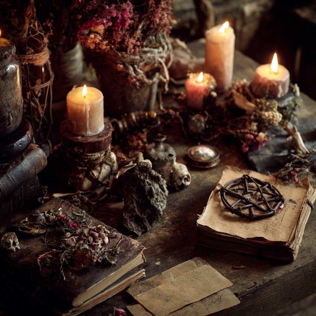 Modern Wiccan Altar in Nature